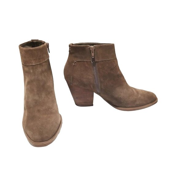 Steve Madden Womens Suede Leather Ankle Bootie Size 10 Sand Faander Block Heel - Picture 3 of 6